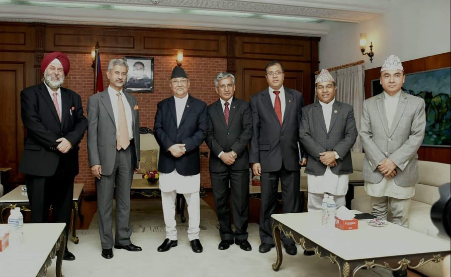 भारतीय विदेशमन्त्री जयशङ्कर र प्रधानमन्त्री बिच ओली भेट